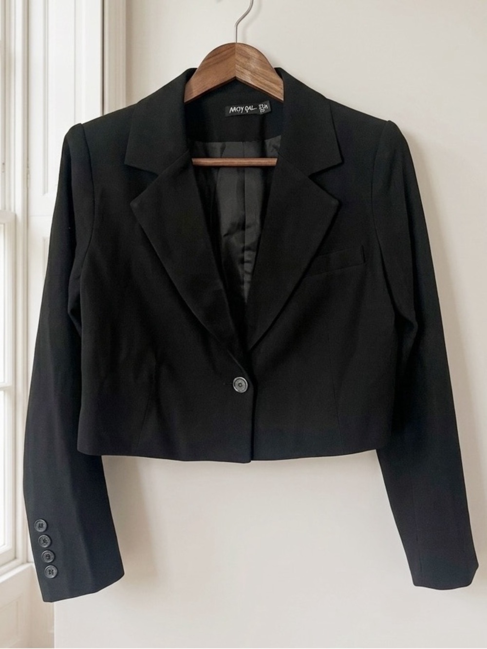Nasty Gal Black Cropped Blazer Jacket Size 4 Business Chic Office Career Preppy